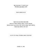 Một số giải pháp đổi mới quản lý hoạt động thực tập sư phạm trogn đào tạo giáo viên trugn học phổ thông theo hệ thống tín chỉ