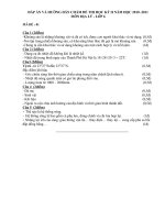 Đáp án Môn Địa Lý 6 HK II năm học 2010   2011