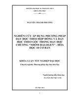 Nghiên cứu áp dụng phương pháp dạy học theo hợp đồng và dạy học theo góc trong dạy học chương nhóm halogen   hoá học 10 cơ bản 