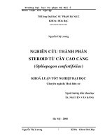 Nghiên cứu thành phần steroid từ cây cao cẳng ( ophiopogon confertifolius 