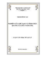 Nghiên cứu chế tạo và tính chất quang của dây Nano TiO2
