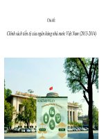 Chính sách tiền tệ của ngân hàng nhà nước việt nam (2013 - 2014)