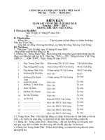 Biên bản chấm thi lớp 5 Năm học 2010/2011