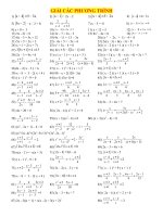 bài tập tổng hợp tất cả các dạng về phương trình