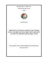 Thiết kế và sử dụng sơ đồ tư duy nhằm nâng cao hiệu quả dạy học phòng hóa hữu cơ lớp 9 ở trường trung học cơ sở