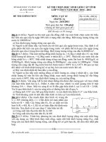 Đề thi chọn học học sinh giỏi tỉnh Quảng Ninh môn Vật Lí 2010 2011