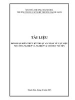 BỒI HUẤN KIẾN THỨC kỹ THUẬT AN TOÀN về vật LIỆU nổ CÔNG NGHIỆP và NGHIỆP vụ CHỈ HUY nổ mìn 