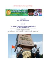 GIÁO ÁN DẠY HỌC TÍCH HỢP CHỦ ĐỀ TÀI NGUYÊN MÔI TRƯỜNG BIỂN VIỆT NAM VÀ SỰ BIẾN ĐỔI KHÍ HẬU