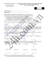 đề thi Vật Lý THPT