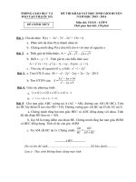 ĐỀ KHẢO sát CHẤT LƯỢNG HSG TOÁN 9 năm học 2015