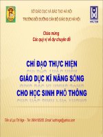 Chỉ đạo thực hiện giáo dục kĩ năng sống cho học sinh phổ thông