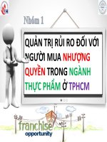Quản trị rủi ro đối với người mua nhượng quyền trong nghành thực phẩm ở TPHCM