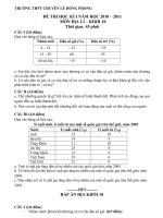 Đề thi + Đáp án 10 HK1 LHP