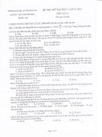 Đề thi thử chuyên đại học sư phạm lần 4