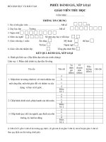 Phiếu đánh giá giáo viên tiểu học