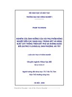 nghiên cứu ảnh hưởng của vùi phụ phẩm nông nghiệp đến các dạng kali trong đất và năng suất cây trồng trên đất phù sa không được bồi (eutric fluvisols), đan phượng, hà tây