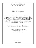 Nghiên cứu các hợp chất có hoạt tính sinh học từ quả thể nấm đa niên lỗ đen (Nigrofomes melanoporus (Mont.) Murrill) và nấm vân chi (Trametes cubensis (Mont.) Sacc.) ở vùng Bắc Trung Bộ