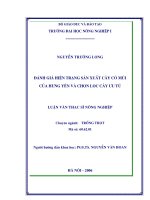 Đánh giá hiện trạng sản xuất cây có múi của Hưng Yên và chọn lọc cây ưu tú