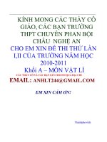 GỬI THẦY, CÔ& CÁC BẠN PBC NA