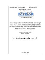 HOÀN THIỆN KIỂM TOÁN BCTC các DOANH NGHIỆP HOẠT ĐỘNG THEO mô HÌNH CÔNG TY mẹ   CÔNG TY CON DO tổ CHỨC KIỂM TOÁN độc lập THỰC HIỆN 