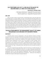 GIẢI PHÁP NÂNG CAO CHẤT LƯỢNG QUẢN TRỊ NGUỒN tài NGUYÊN NHÂN lực THEO XU HƯỚNG HIỆN đại