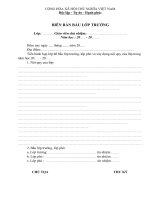 Mẫu biên bản họp bầu lớp trưởng lớp phó...