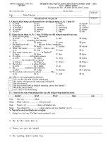 ĐỀ ÔN TẬP HK II   LỚP 5   số 2