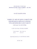 Nghiên cứu một số chủng vi khuẩn nội sinh đối kháng kiểm soát sinh học tổng hợp bệnh héo xanh vi khuẩn cây lạc và cây vừng