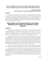 NÂNG CAO HIỆU QUẢ GIẢNG dạy ANH văn THEO học CHẾ tín CHỈ tại TRƯỜNG đại học CÔNG NGHIỆP THỰC PHẨM TP HCM