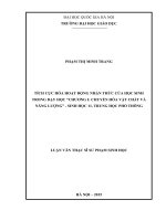 TÍCH CỰC HÓA HOẠT ĐỘNG NHẬN THỨC CỦA HỌC SINH TRONG DẠY HỌC “CHƯƠNG I: CHUYỂN HÓA VẬT CHẤT VÀ NĂNG LƯỢNG”  SINH HỌC 11, TRUNG HỌC PHỔ THÔNG