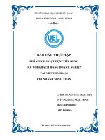 báo cáo thực tập phân tích hoạt động tín dụng đối với khách hàng doanh nghiệp tại vietcombankchi nhánh sóng thần
