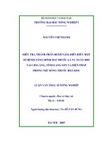 Điều tra thành phần bệnh nấm, diễn biến một số bệnh nấm chính hại thuốc lá vụ xuân 2005 tại Chi Lăng, tỉnh Lạng Sơn và biện pháp phòng trừ bằng thuốc hoá học