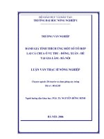 Đánh giá tính thích ứng một số tổ hợp lai cà chua ở vụ Thu  Đông, Xuân – Hè tại Gia Lâm  Hà Nội