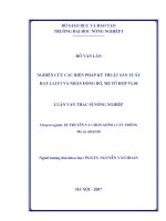 nghiên cứu các biện pháp kỹ thuật sản xuất hạt lai f1 và nhân dòng bố, mẹ tổ hợp vl50