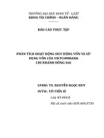 phân tích hoạt động huy động vốn và sử dụng vốn của vietcombank chi nhánh đồng nai