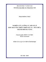 Nghiên cứu Lưỡng cư, bò sát ở Khu bảo tồn thiên nhiên Bà Nà – Núi Chúa, thành phố Đà Nẵng