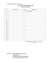 Biểu mẫu hs giỏi trường gởi tổ trưởng (in giấy khen)