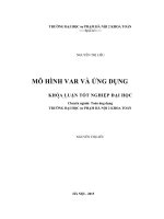 Khoá luận tốt nghiệp mô hình var và ứng dụng 