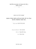 Phân tích thừa số nguyên tố và ứng dụng trong mật mã