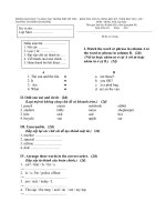 Đề thi HKI   Let''s Go 2A