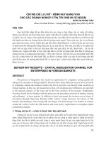 CHỨNG CHỈ lưu ký   KÊNH HUY ĐỘNG vốn CHO các DOANH NGHIỆP ở THỊ TRƯỜNG nước NGOÀI 