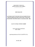 so sánh giá đất ở do nhà nước quy định với giá chuyển nhượng quyền sử dụng đất tại địa bàn thành phố vinh tỉnh nghệ an giai đoạn 2001  2006