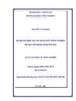 Đánh giá hiệu quả sử dụng đất nông nghiệp huyện Yên Bình, tỉnh Yên Bái