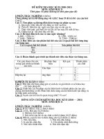 Đề và đáp án kiểm tra Học Kì 2 (2010   20110