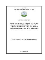 Phân tích thực trạng sử dụng thuốc tại bệnh viện đa khoa thành phố Thanh Hóa năm 2014