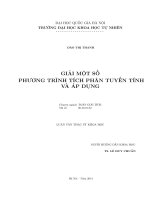 Giải một số phương trình tích phân tuyến tính và áp dụng 