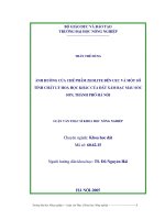 ảnh hưởng của chế phẩm zeolite đến CEC và một số tính chất lý hoá học khác của đất xám bạc màu sóc sơn, thành phố hà nội