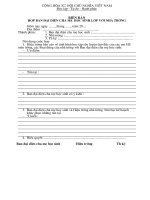 Biªn b¶n häp ban ®¹i diÖn cha mÑ  häc sinh LíP víi nhµ tr­êng