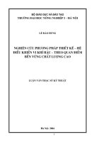 Nghiên cứu phương pháp thiết kế – Hệ điều khiển vi khí hậu – Theo quan điểm bền vững chất lượng cao