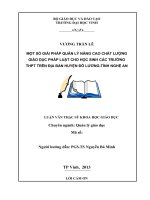 Một số giải pháp quản lý nâng cao chất lượng giáo dục kỹ năng sống cho học sinh các trường trung học cơ sở quận Phú Nhuận, thành phô Hồ Chí Minh